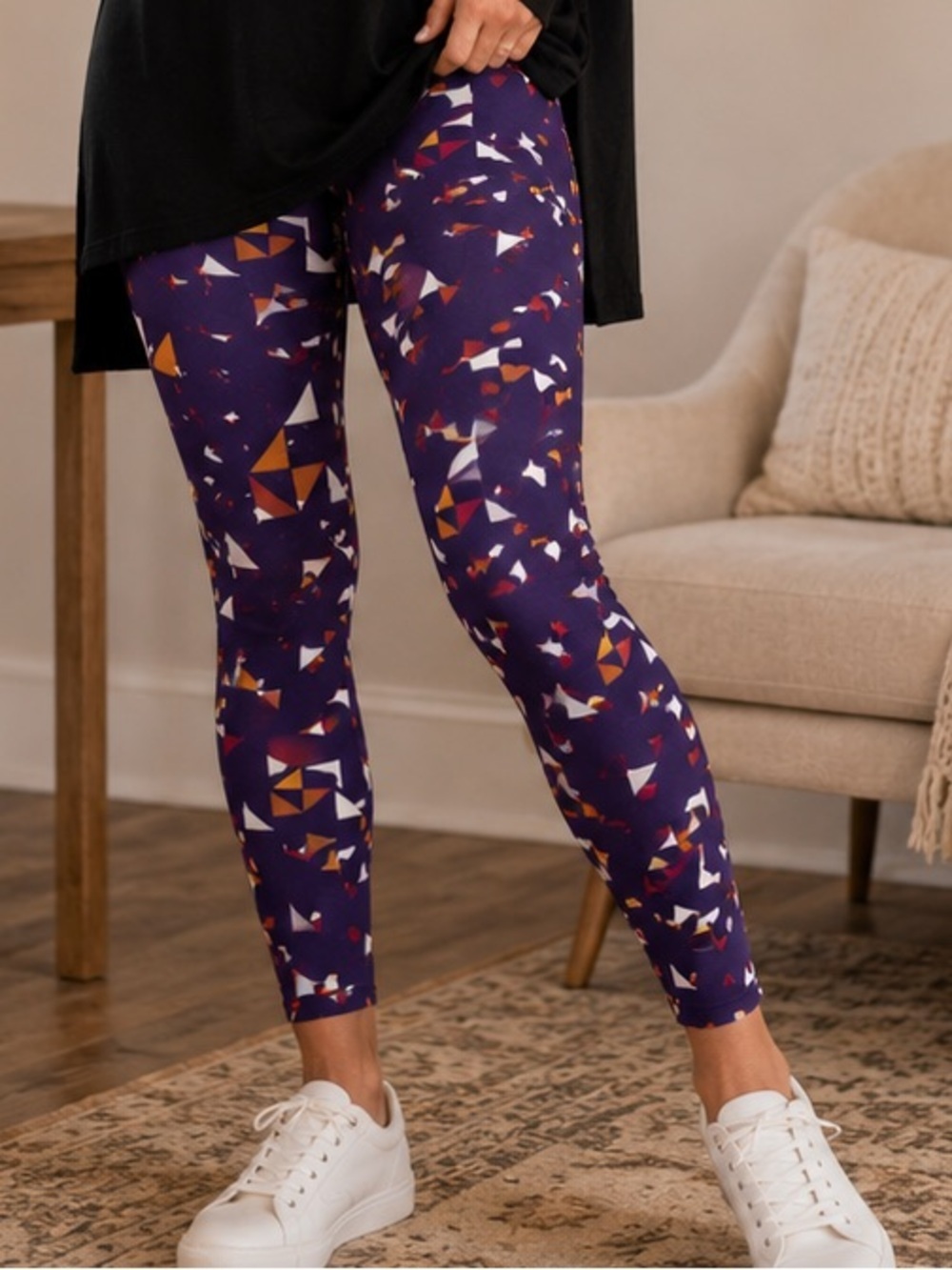 Agnes & Dora Every Purple Angle Buttery Soft Leggings NWT S/M